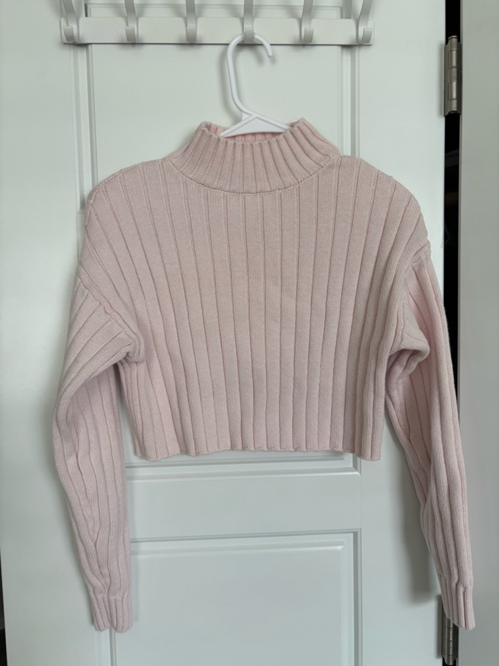 Baby Pink Cropped Turtle Neck